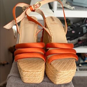 Sam Edelman Orange Espadrille Wedges